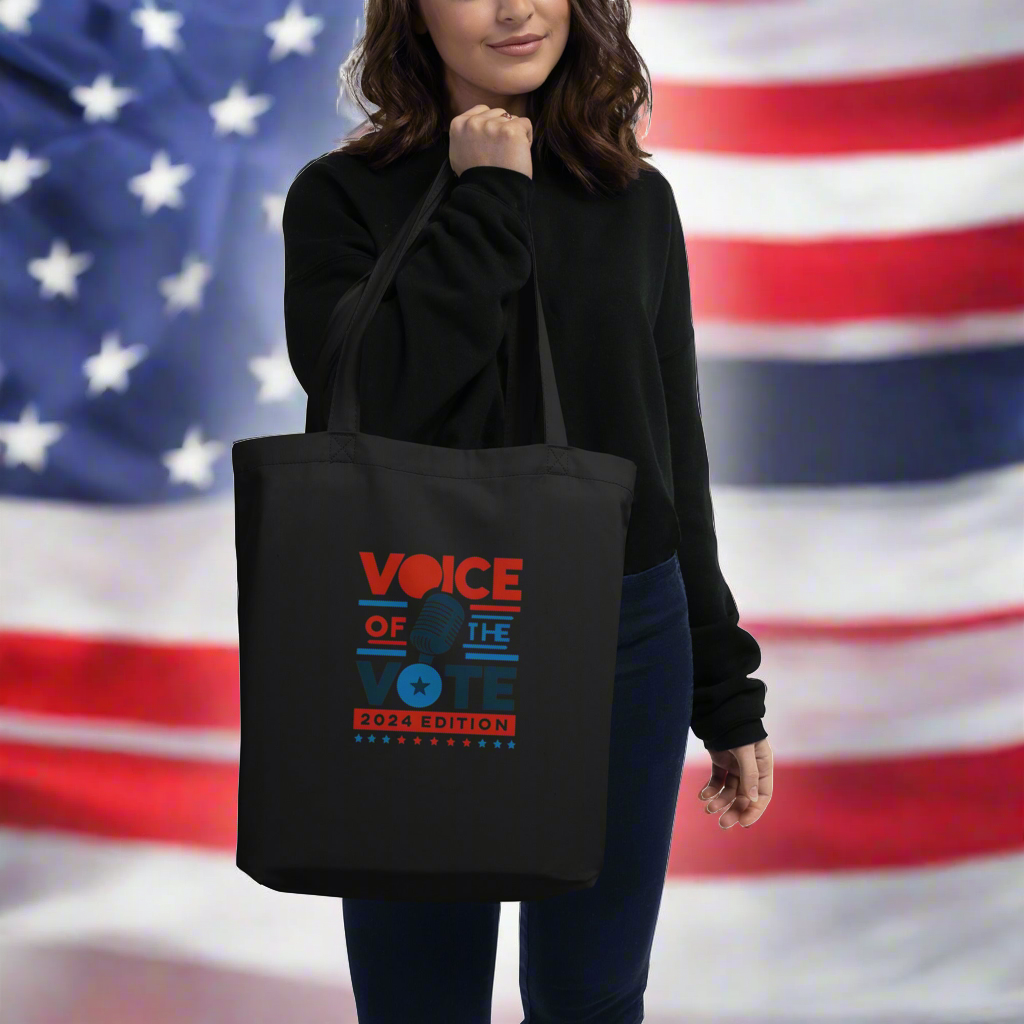 Voice of the Vote 2024 Eco Tote Bag with classic design black