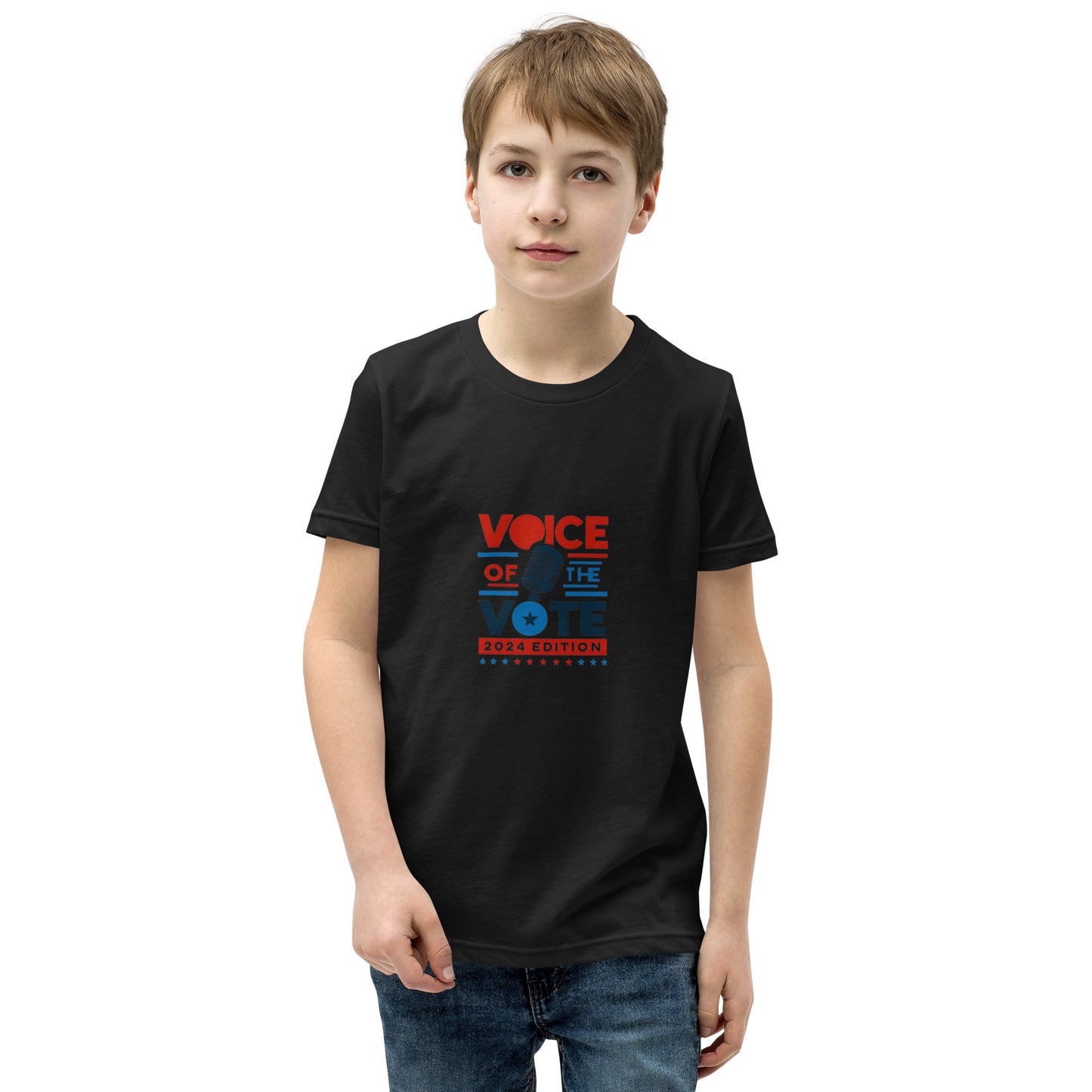 Black Voice of the Vote 2024 Youth T-Shirt: Signature Debut Design for kids celebrating American democracy and freedom